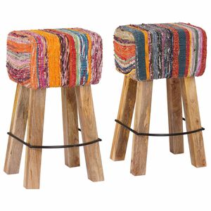vidaXL Barov&aacute; stolička 2 ks Viacfarebn&yacute; 44 x 33 x 74 cm Skutočn&aacute; koža