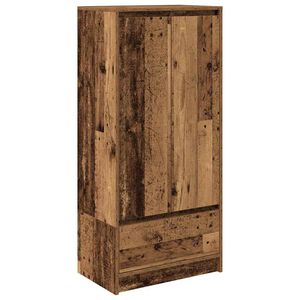 vidaXL skriňa so z&aacute;suvkou Old Wood 55,5x34x119,5 cm Engineered Wood