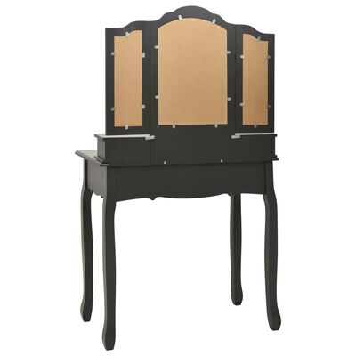 vidaXL Toaletný stolík so stoličkou, sivý 80x69x141 cm, paulovnia