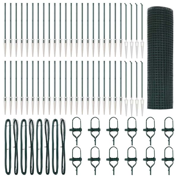 vidaXL Stĺp na plot. Zelen&aacute; 100 x 0,8 m (16 x 16 mm pletivo)