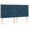 vidaXL Čelo postele tmavomodr&eacute; 160x5x118/128 cm zamatov&eacute;