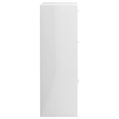 vidaXL Úložná skrinka, lesklá biela 60x29,5x90 cm, kompozitné drevo