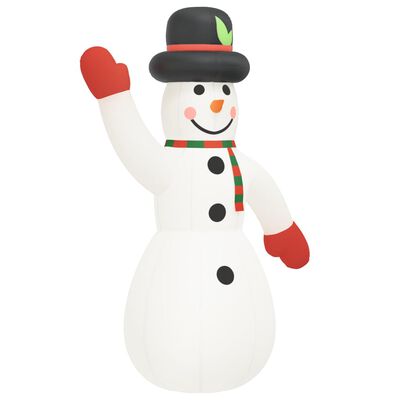 vidaXL Nafukovací vianočný snehuliak s LED 455 cm