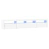 vidaXL TV skrinka s LED svetlami biela 210x35x40 cm