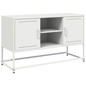 vidaXL TV skrinka biela 100,5x39x60,5 cm oceľ