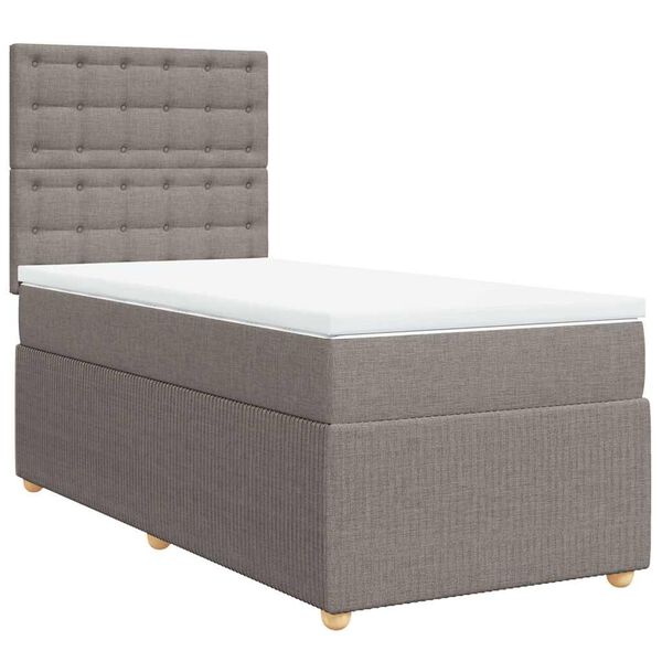 vidaXL Boxspring posteľ s matracom sivohned&yacute; 100x200 cm l&aacute;tka