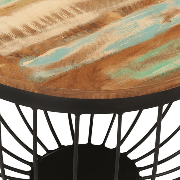 vidaXL Konferenčný stolík Ø50x35 cm recyklovaný masív a oceľ