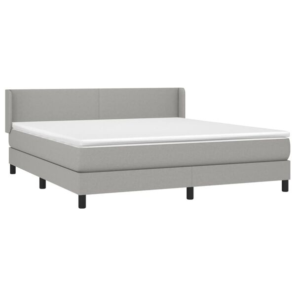 vidaXL Boxspring posteľ s matracom svetlosiv&aacute; 100x200 cm l&aacute;tka