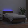 vidaXL Boxspring posteľ s matracom a LED hned&aacute; 100x200 cm umel&aacute; koža