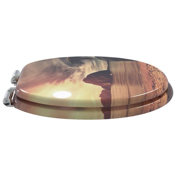 vidaXL Sedenie na toaletu s tich&yacute;m zatv&aacute;ran&iacute;m Oranžov&aacute; 44 x 38 cm