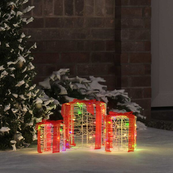 vidaXL Dekor&aacute;cia Darčekovej &Scaron;katule 3 pcs farebn&eacute; 20 x 20 x 21 cm