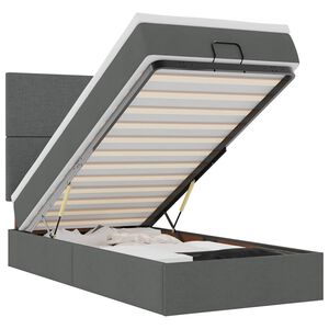 vidaXL Osmansk&yacute; r&aacute;m postele s matracom tmavosiv&aacute; 100x200 cm l&aacute;tka