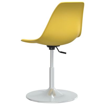 vidaXL Otočné jedálenské stoličky 2 ks žlté PP