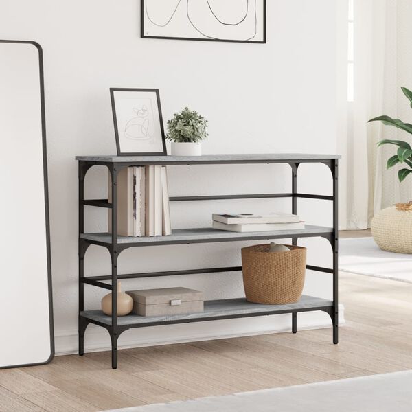 vidaXL Konzolový stolík sivý sonoma 100x32x75 cm kompozitné drevo