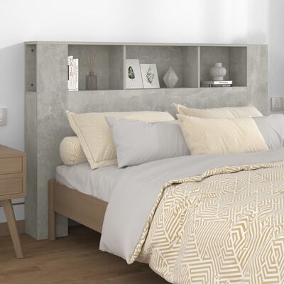 vidaXL Čelo postele so skrinkou betónovo sivé 160x18,5x104,5 cm