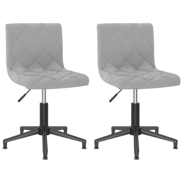 vidaXL Otočn&eacute; jed&aacute;lensk&eacute; stoličky 2 ks bledosiv&eacute; zamatov&eacute;