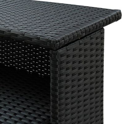 vidaXL Záhradný barový stôl čierny 120x55x110 cm polyratan