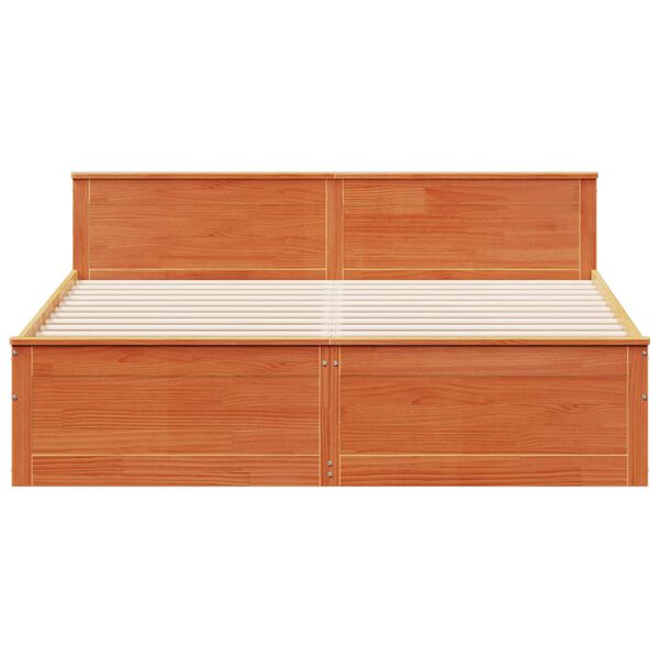 vidaXL Posteľ bez matraca so čelom voskov&aacute; 200x200 cm borovica