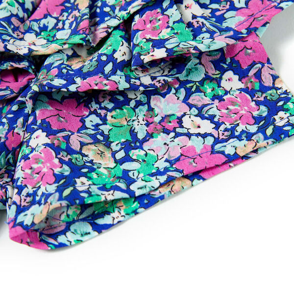 Detské šaty s volánovými rukávmi kobaltovo modré 140