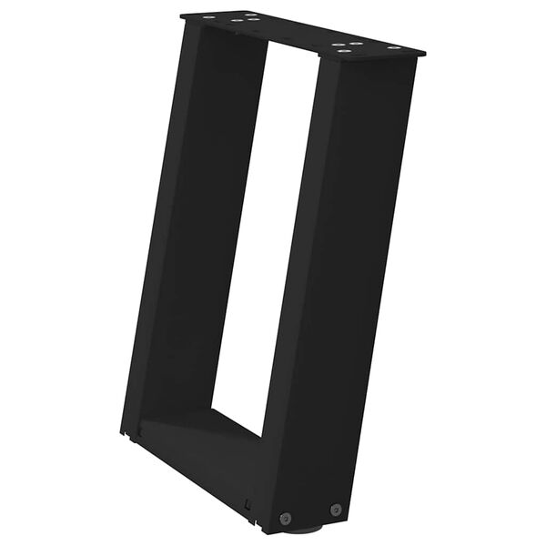 vidaXL Nohy konferenčn&eacute;ho stol&iacute;ka v tvare U, 2 ks, čierne, 38 x (42-43) cm, oceľov&eacute;