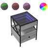 vidaXL Konferenčn&yacute; stol&iacute;k s nekonečn&yacute;mi LED siv&yacute; sonoma 40x40x51 cm