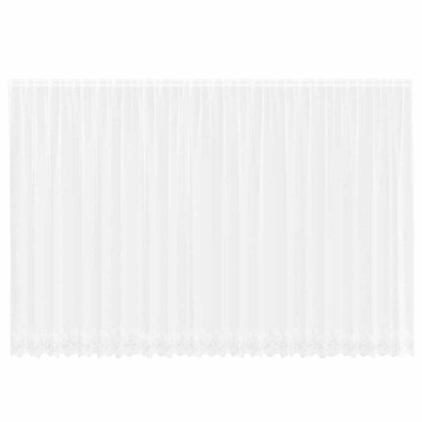 vidaXL Čipkov&aacute; z&aacute;clona so z&aacute;clonami Biela 200 x 600 cm Polyester