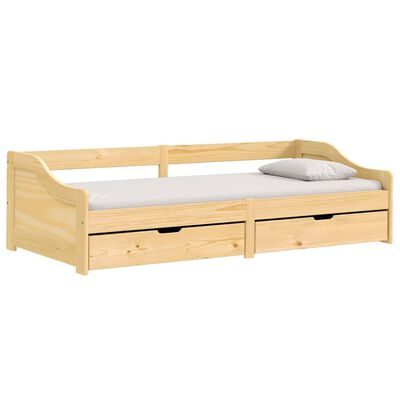 vidaXL Denná posteľ s 2 zásuvkami 90x200 cm masívna borovica IRUN