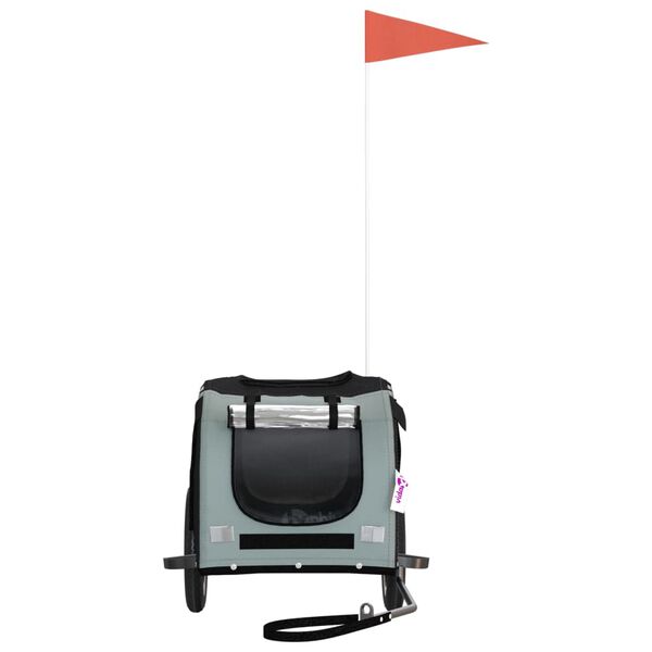 vidaXL Cyklovozík pre zvieratá, sivo čierny, oxfordská látka, železo