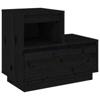 vidaXL Nočný stolík čierny 60x34x51 cm masívne borovicové drevo
