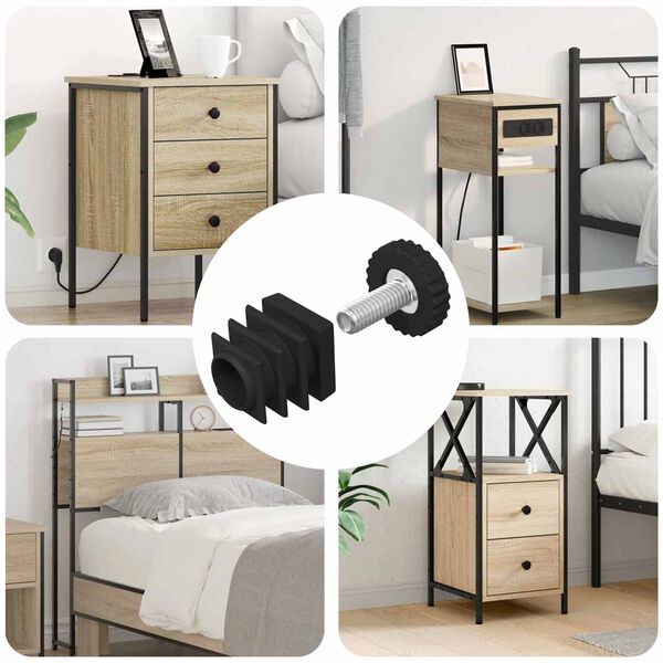 vidaXL Vyrovn&aacute;vače n&aacute;bytku Nastaviteľn&aacute; 12 pcs Čierna M6 PP