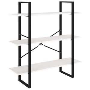 vidaXL Knižnica s 3 policami biela 100x30x105 cm mas&iacute;vna borovica