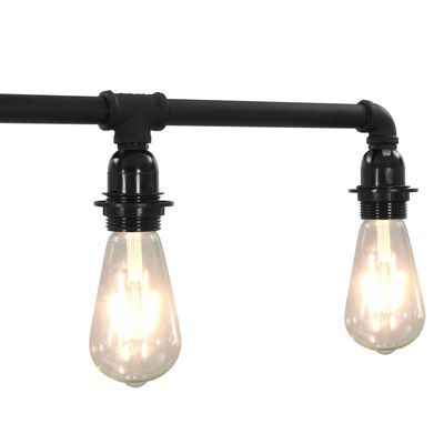 vidaXL Stropná lampa čierna 5 x E27 žiarovky