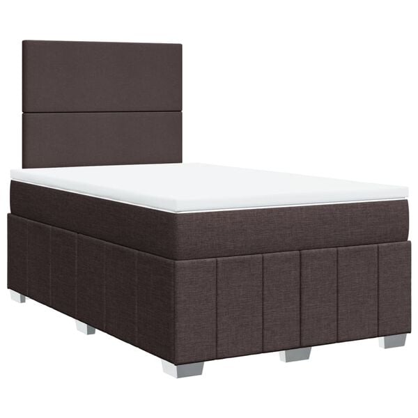 vidaXL Boxspring posteľ s matracom tmavohned&aacute; 120x190 cm l&aacute;tka