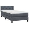 vidaXL Posteľn&yacute; r&aacute;m boxspring s matracom tmavosiv&yacute; 90x220 cm zamat