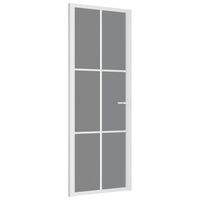 vidaXL Vnútorné dvere 76x201,5 cm biele ESG sklo a hliník