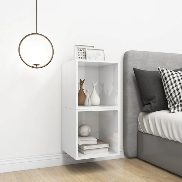 vidaXL N&aacute;stenn&eacute; skrinky 2ks, leskl&eacute; biele 37x37x37cm, kompozitn&eacute; drevo