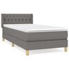 vidaXL Boxspring posteľ s matracom tmavosiv&aacute; 90x190 cm l&aacute;tka