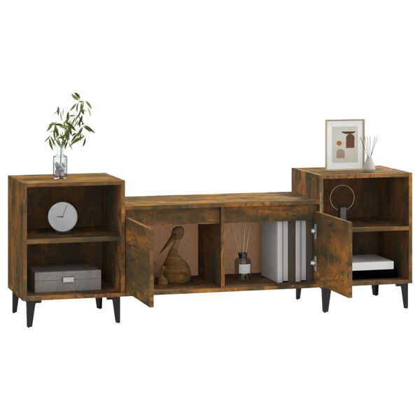 vidaXL TV skrinka dymov&yacute; dub 160x35x55 cm spracovan&eacute; drevo