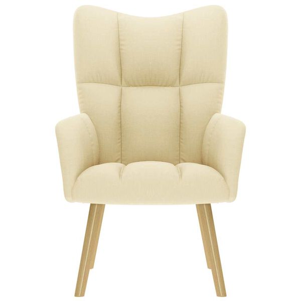 vidaXL Relaxačné kreslo krémové látkové