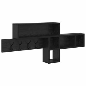 vidaXL Ve&scaron;iak na stenu N&aacute;stenn&aacute; mont&aacute;ž Čierny dub 100 x 12 x 43,5 cm