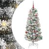 vidaXL Umel&yacute; Skl&aacute;pac&iacute; Vianočn&yacute; Stromček 150 LED Zelen&aacute; a biela 150 cm