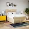 vidaXL Boxspring posteľ s matracom kr&eacute;mov&yacute; 140x190 cm l&aacute;tka
