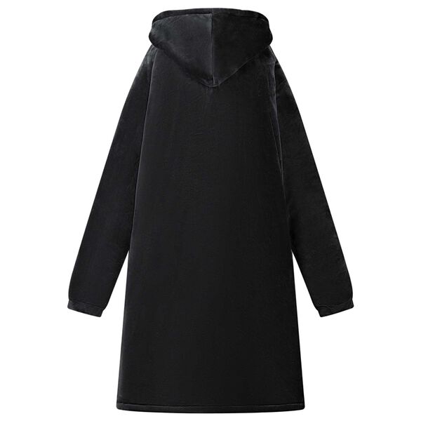 vidaXL Mikina s kapucňou Čierna L Fleece a flanel