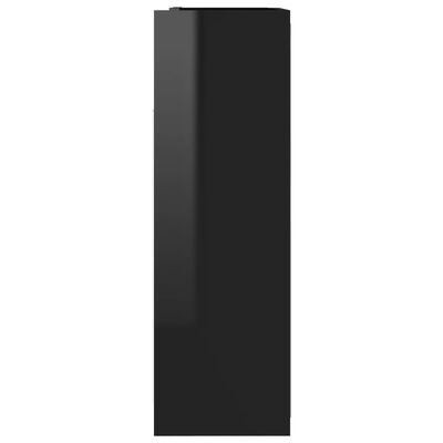vidaXL Skrinka so zrkadlom, lesklá čierna 62,5x20,5x64 cm