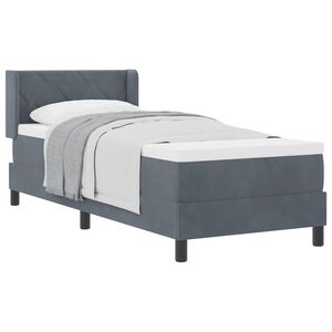 vidaXL Posteľ s pružinov&yacute;m r&aacute;mom Tmavo &scaron;ed&aacute; 200 x 80 cm Zamat