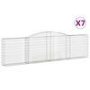 vidaXL Obl&uacute;kov&eacute; gabi&oacute;nov&eacute; ko&scaron;e 7ks 400x30x100/120cm pozinkovan&eacute; železo