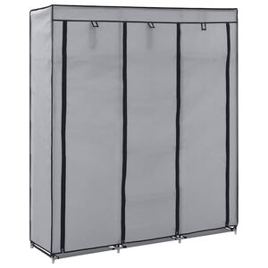 vidaXL &Scaron;atn&iacute;k s priehradkami a tyčami siv&yacute; l&aacute;tkov&yacute; 150x45x175 cm