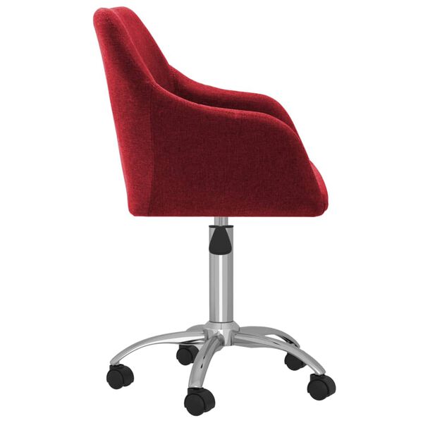 vidaXL Otočn&aacute; kancel&aacute;rska stolička v&iacute;novočerven&aacute; l&aacute;tkov&aacute;