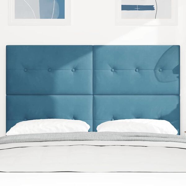 vidaXL LED hlavov&aacute; doska so svetlami LED di&oacute;dy Modr&aacute; 160 cm Polyester