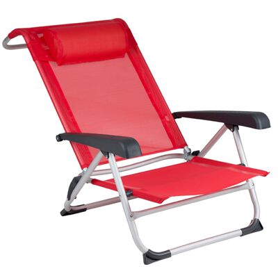 Bo-Camp Hliníková plážová stolička, červená, 1204793